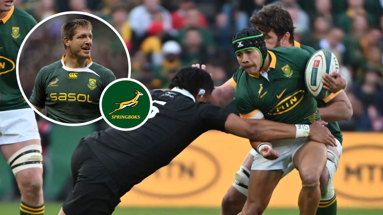 Cheslin Kolbe against the All Blacks an insert of Springboks legend Bakkies Botha.