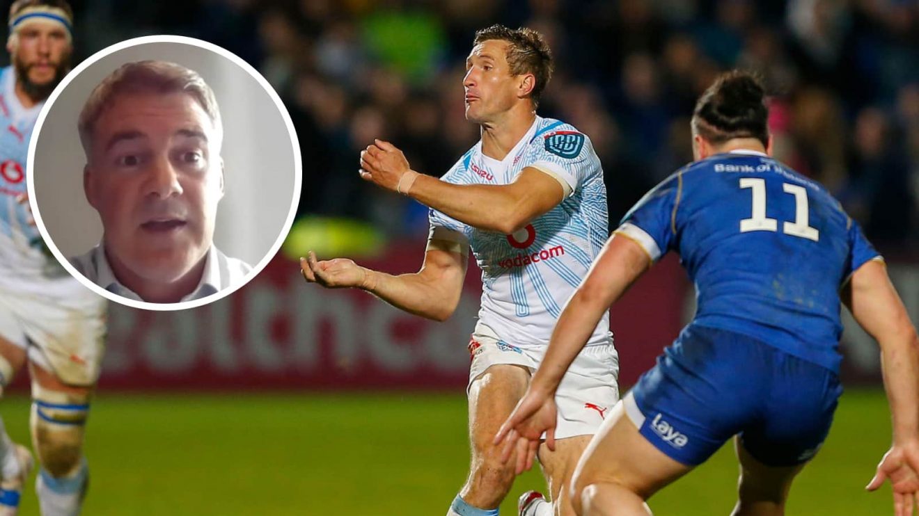 Bulls fly-half Johan Goosen and an insert of Martin Anayi.