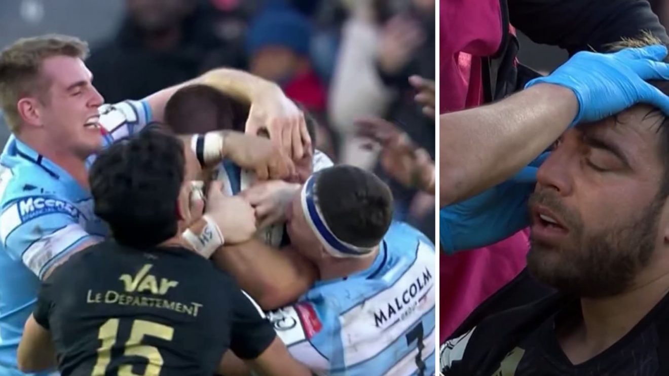 Stafford McDowall alleged eye gouge and an image of Facundo Isa.