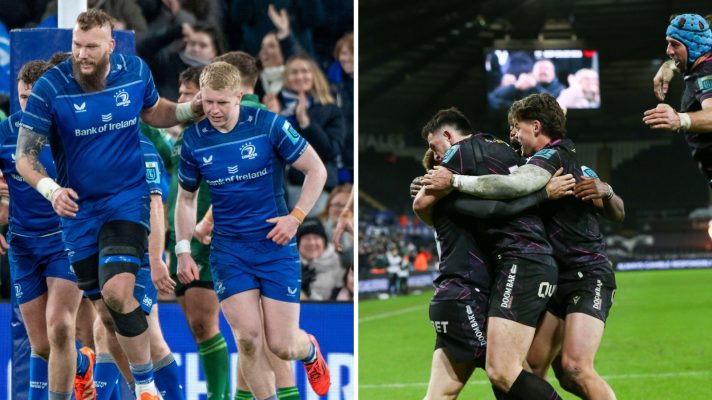 Split with Leinster and Ospreys players.