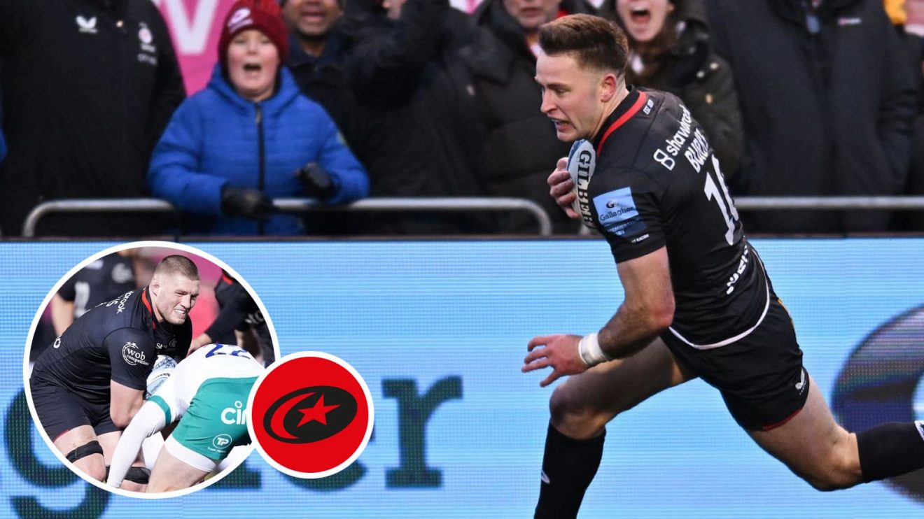Fergus Burke scored twice for Saracens.