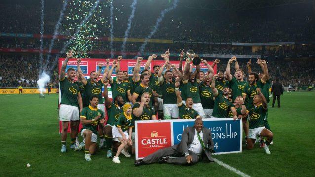 Springboks with Minister Gayton McKenzie.