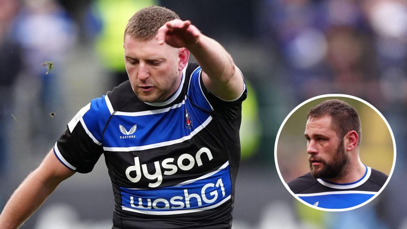 Scotland and Bath fly-half Finn Russell and an insert of prop Thomas du Toit.