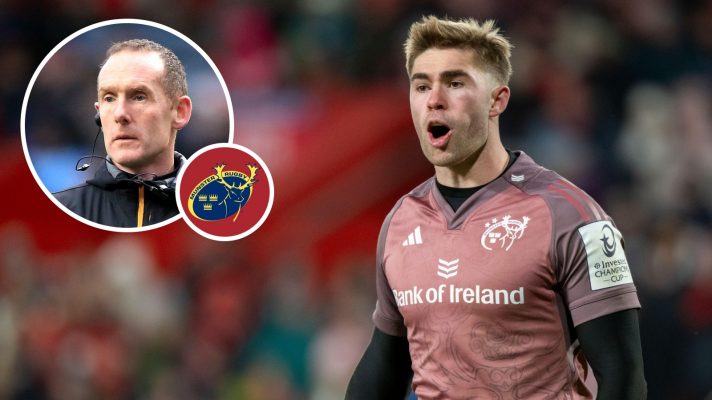 Split Ian Costello and Jack Crowley of Munster.