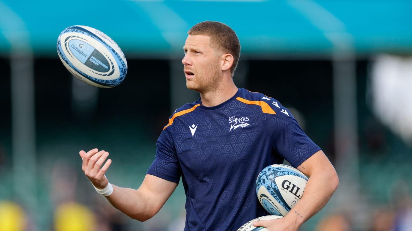 Rob du Preez of Sale Sharks during the warm-up of a Gallagher Premiership match.