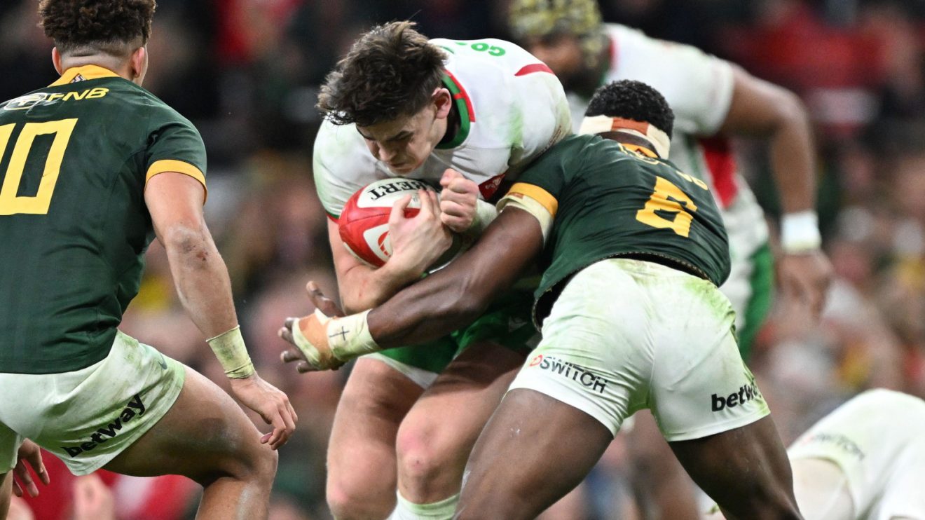 Wales lock Freddie Thomas against Springboks.