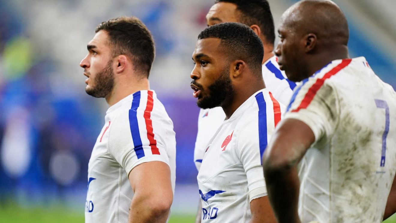 Racing 92 Hassane Kolingar (middle) in action for France.