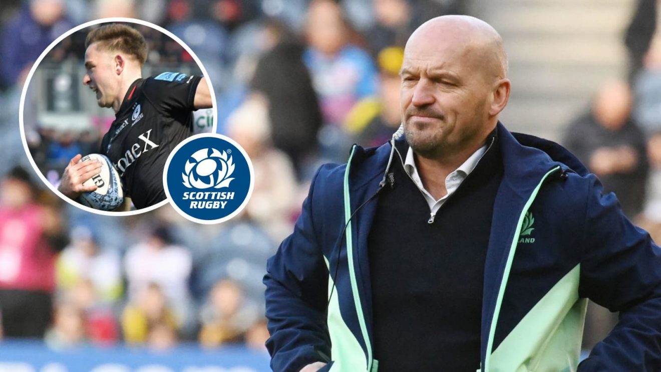 Scotland head coach Gregor Townsend and Saracens fly-half Fergus Burke.