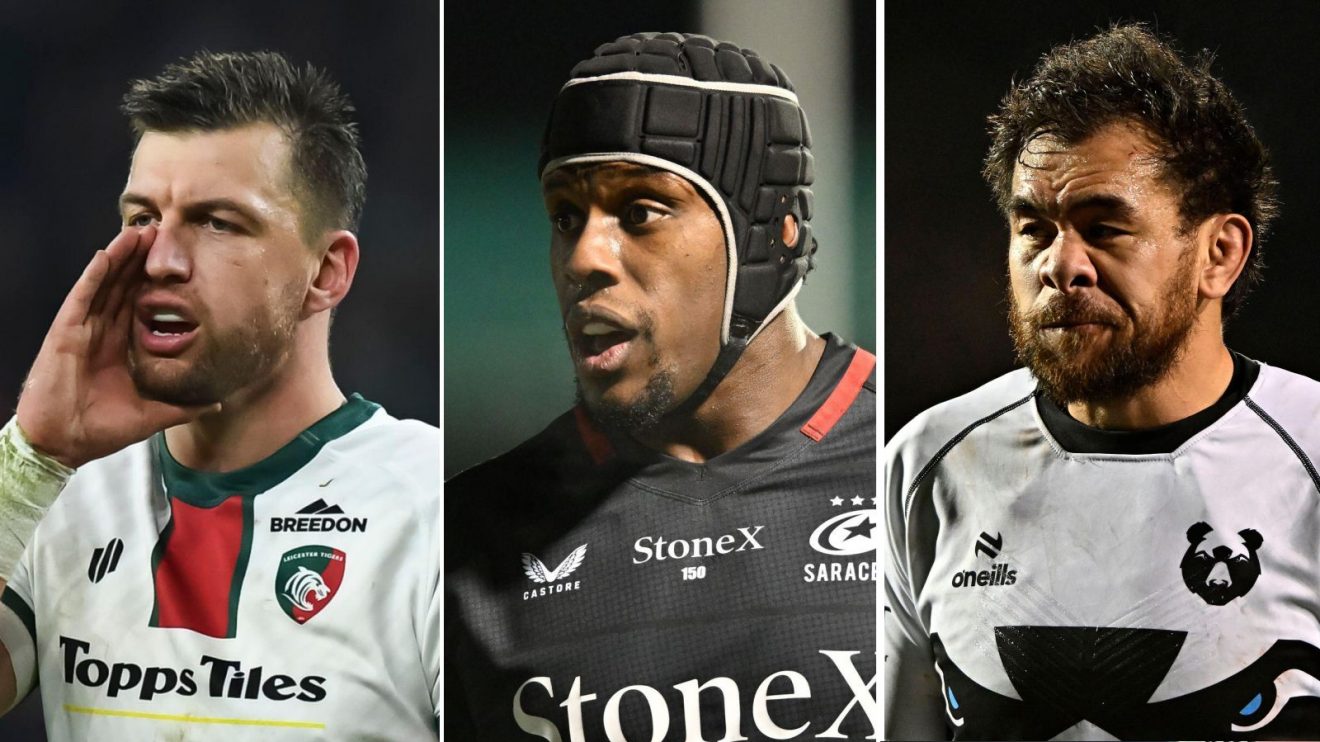 A three-pannel image of Handre Pollard, Maro Itoje and Steven Luatua
