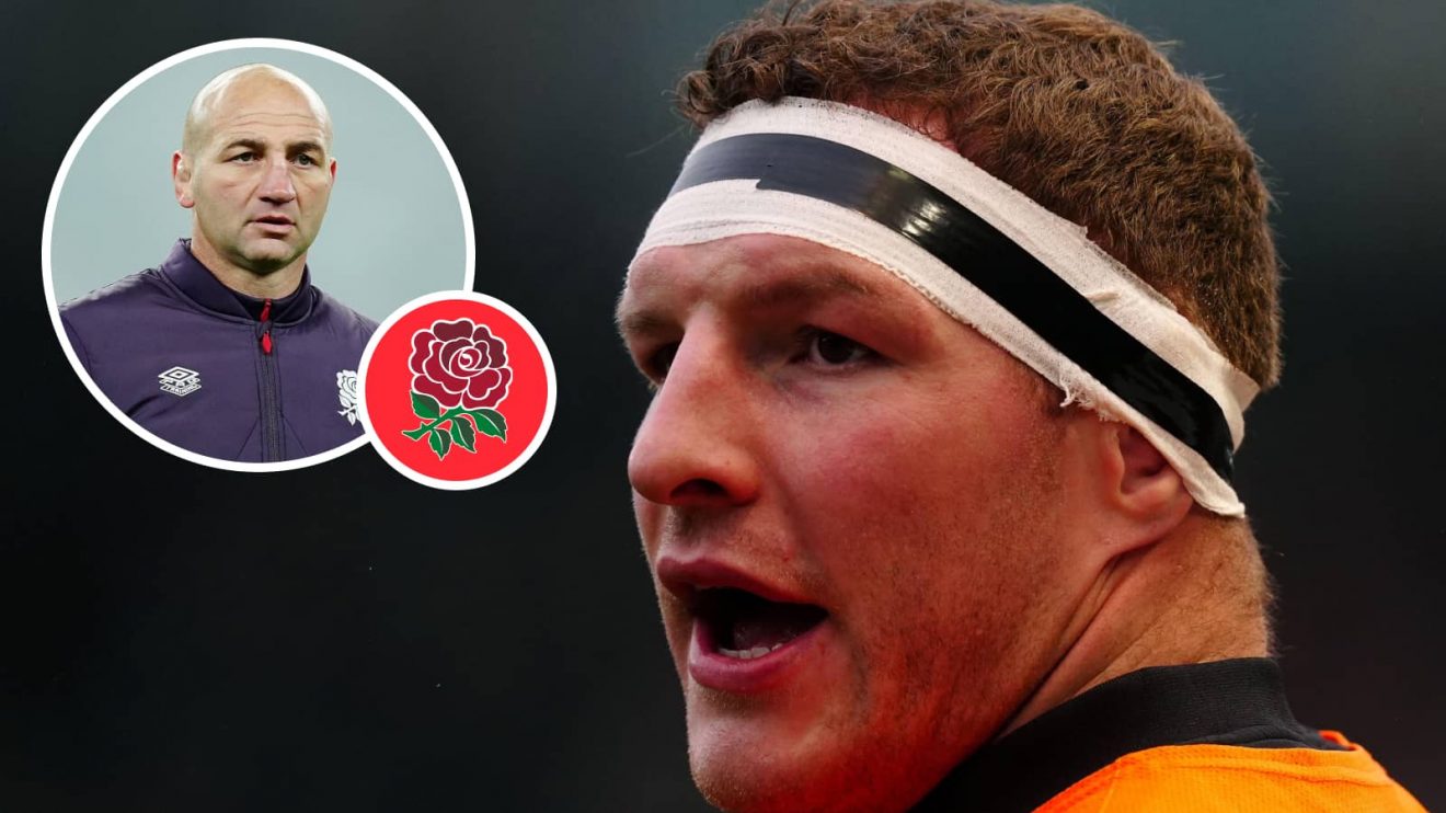 England flanker Sam Underhill and an insert of head coach Steve Borthwick.