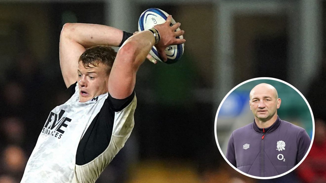 Lock David Ribbans in action for Toulon and England head coach Steve Borthwick (inset).