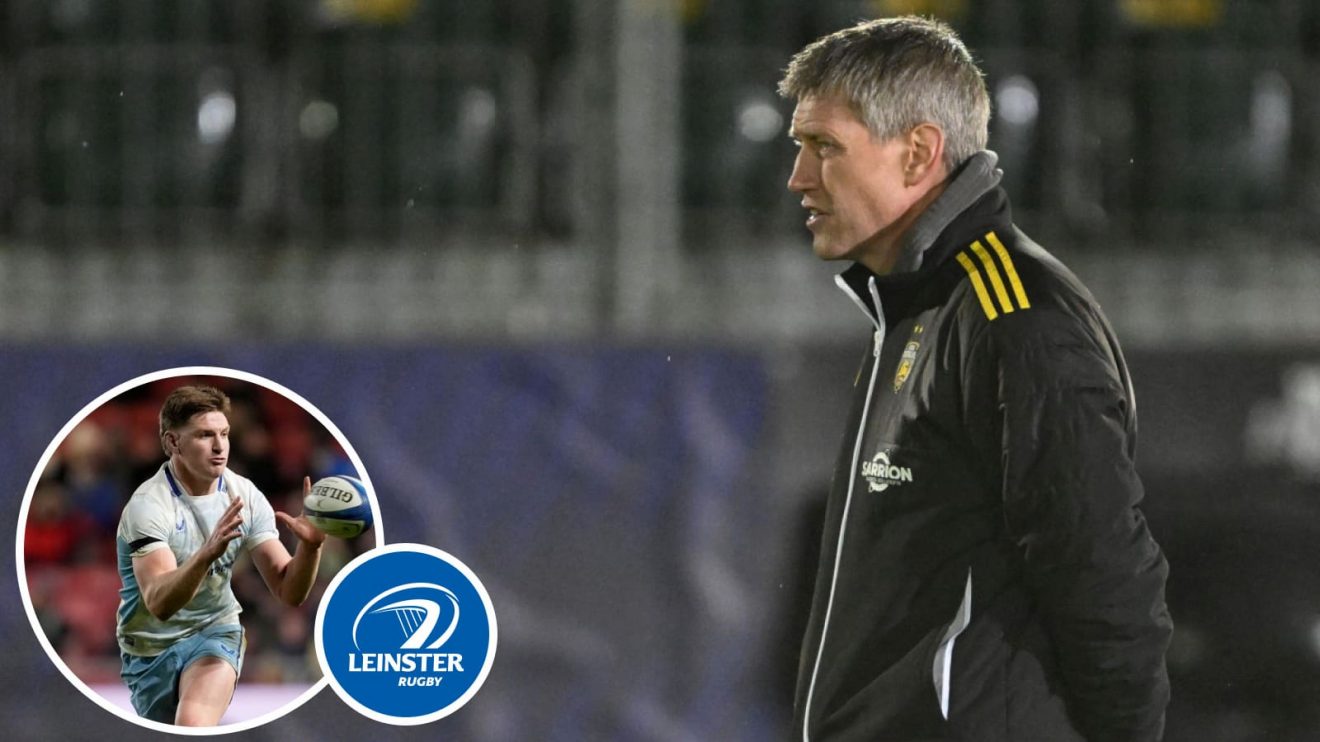 La Rochelle head coach Ronan O'Gara and Leinster back Jordie Barrett (inset).
