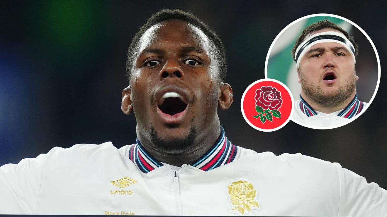 England lock Maro Itoje and an insert of hooker and captain Jamie George.