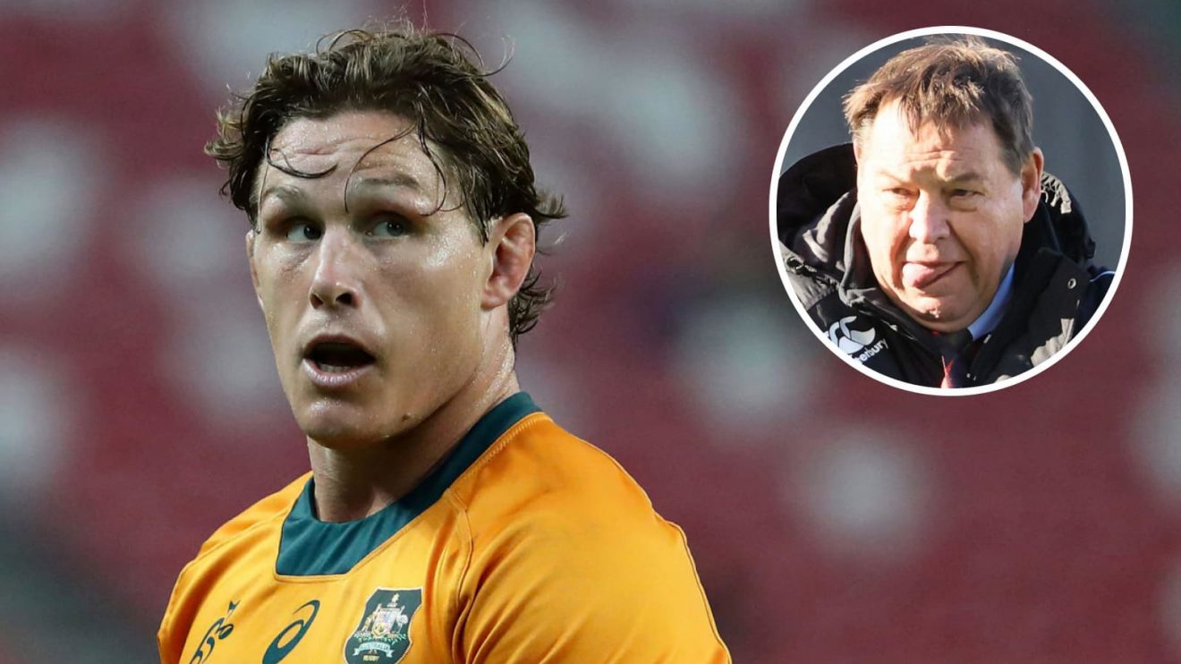 Former Wallabies back-rower Michael Hooper and ex-All Blacks head coach Sir Steve Hansen (inset).
