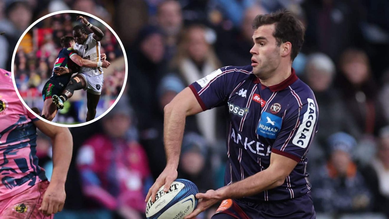Bordeaux star Damian Penaud and Sharks winger Yaw Penxe.