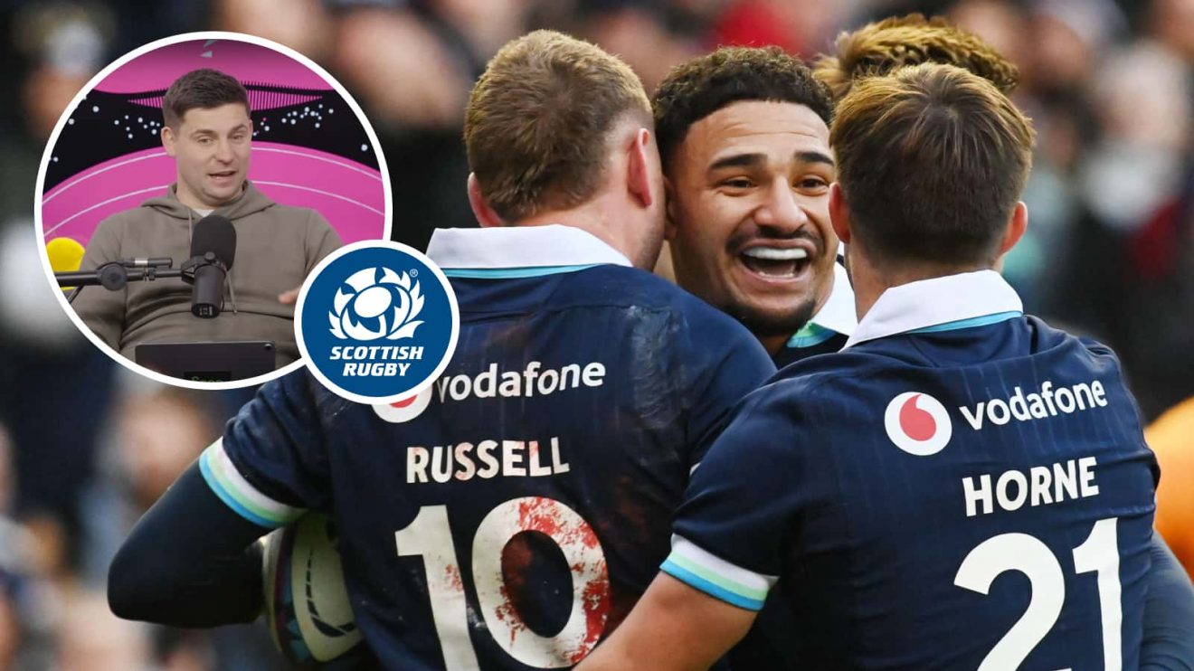 Sione Tuipulotu, Finn Russell, George Horne with an insert of Ben Youngs.