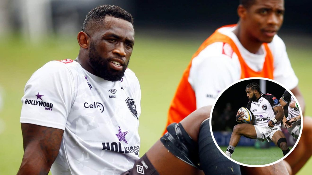 Sharks flanker Siya Kolisi and an insert of Jurenzo Julius.
