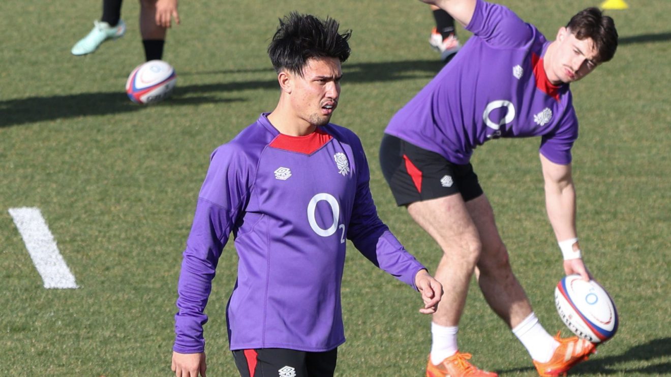 Marcus Smith at England training session.