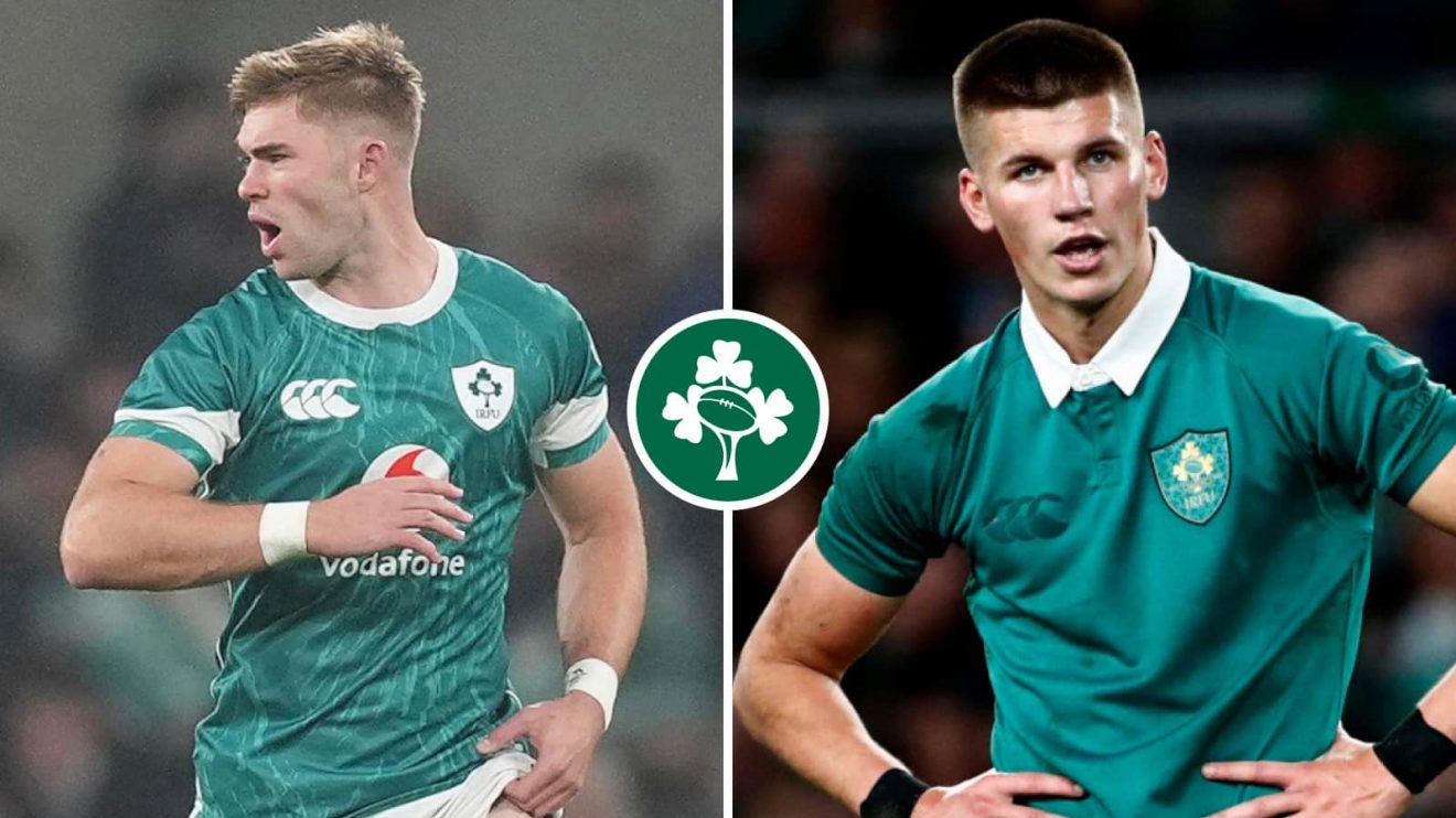 Jack Crowley (left) and Sam Prendergast (right), who were battling for the Ireland fly-half jersey.