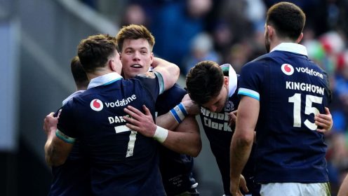 Huw Jones hat-trick rescues Scotland against Italy as hosts begin Six Nations in underwhelming fashion