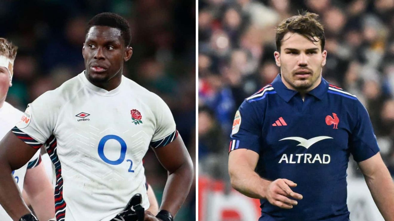 Split image of England captain Maro Itoje and France skipper Antoine Dupont.