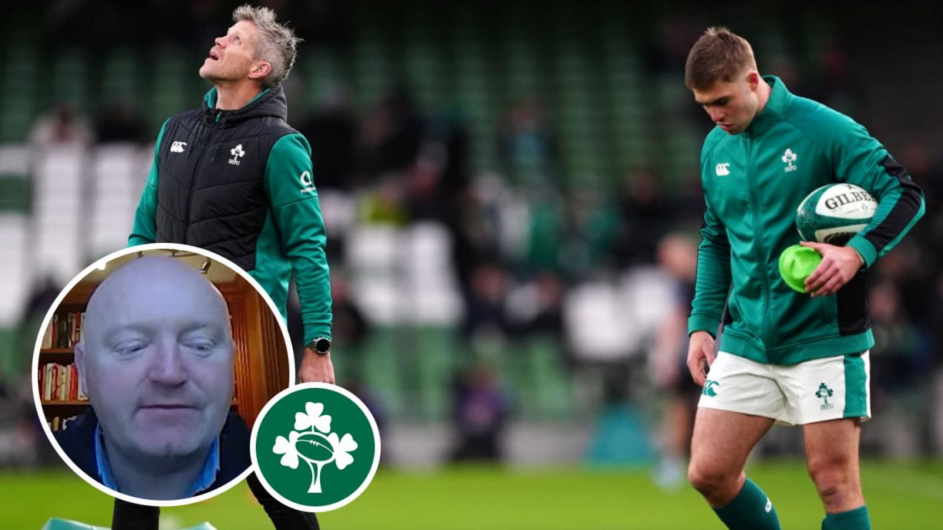 Ireland head coach Simon Easterby and fly-half Jack Crowley, and former hooker Bernard Jackman.
