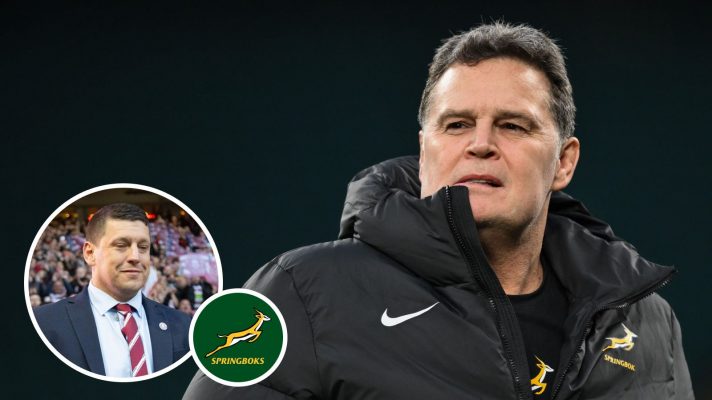 A two layered image of Rassie Erasmus and Matt Peet.