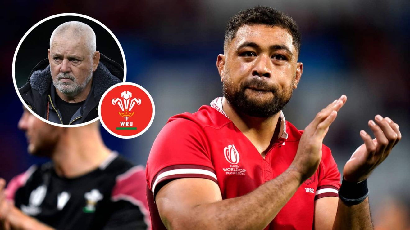 Wales star Taulupe Faletau and head coach Warren Gatland