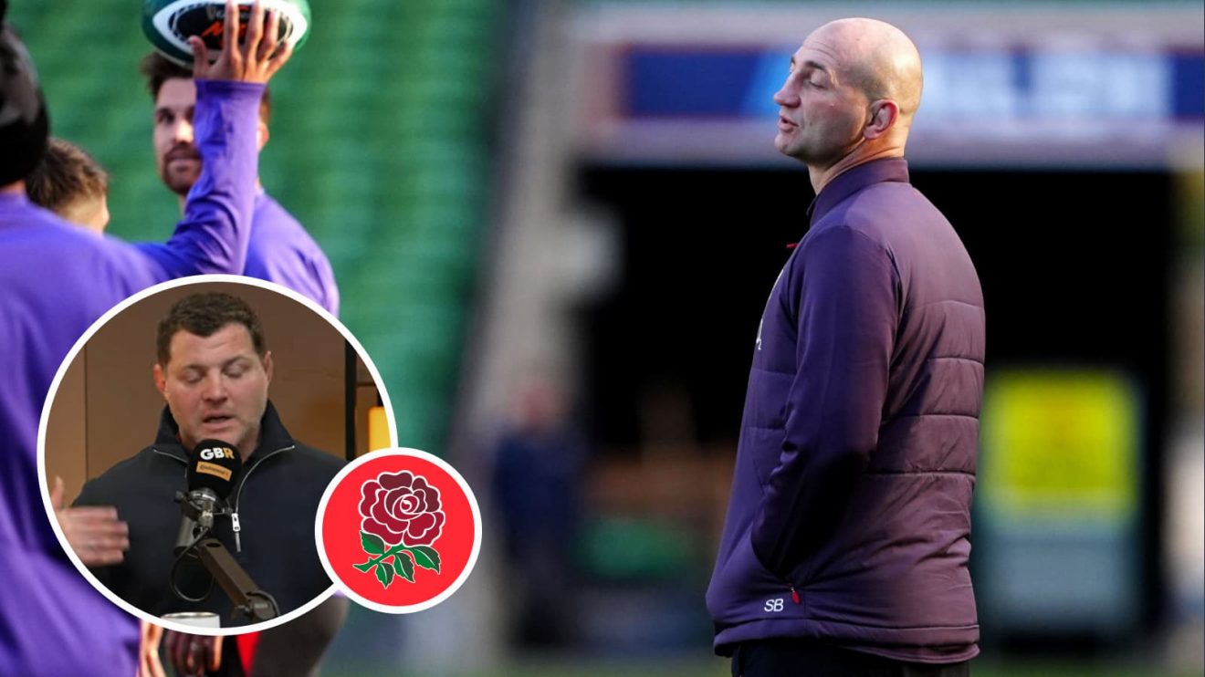 England head coach Steve Borthwick and former France hooker Benjamin Kayser (inset).