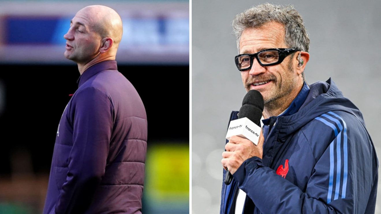 Head coaches of England and France respectively, Steve Borthwick (left) and Fabien Galthie (right).
