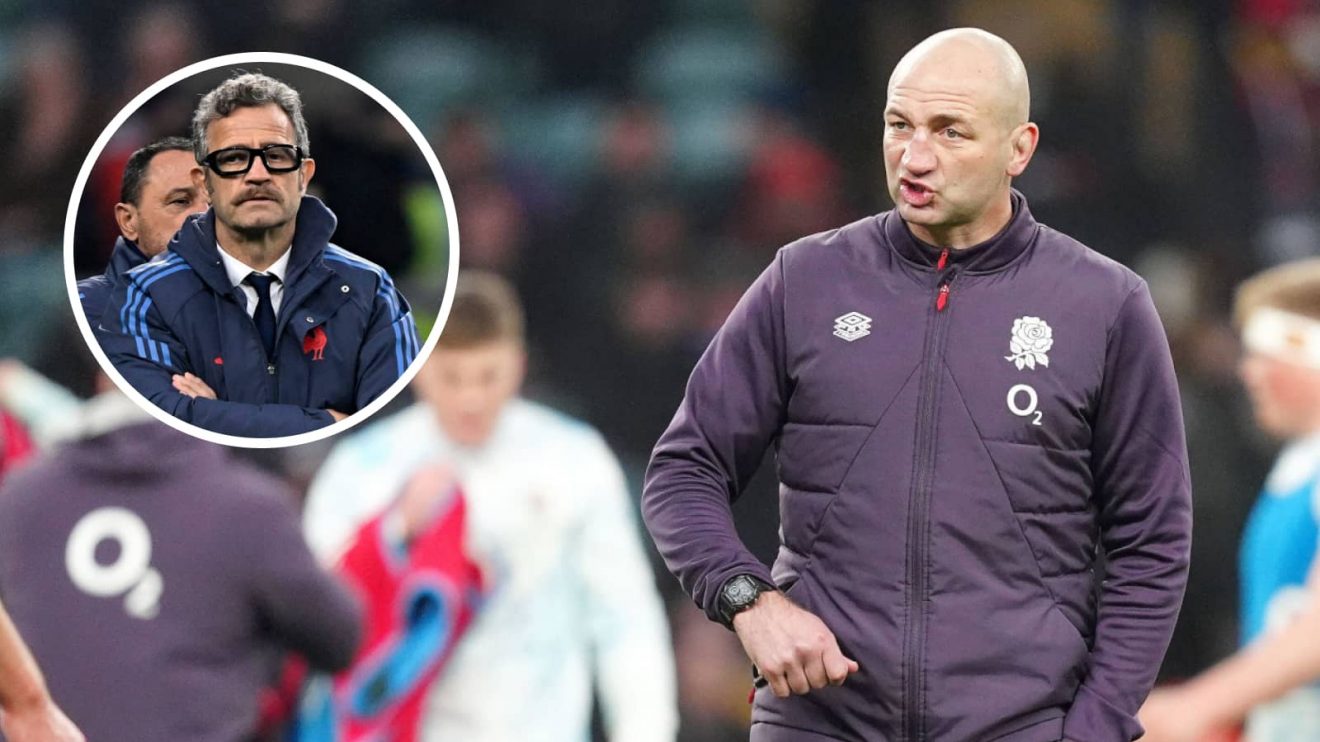 Steve Borthwick and Fabien Galthie (inset) before England v France Six Nations clash in 2025.