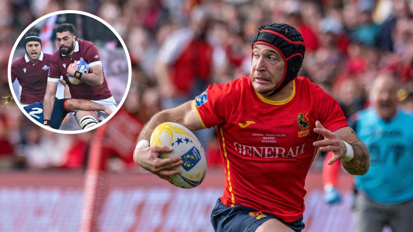 Spain and Georgia in action during the 2025 Rugby Europe Championship
