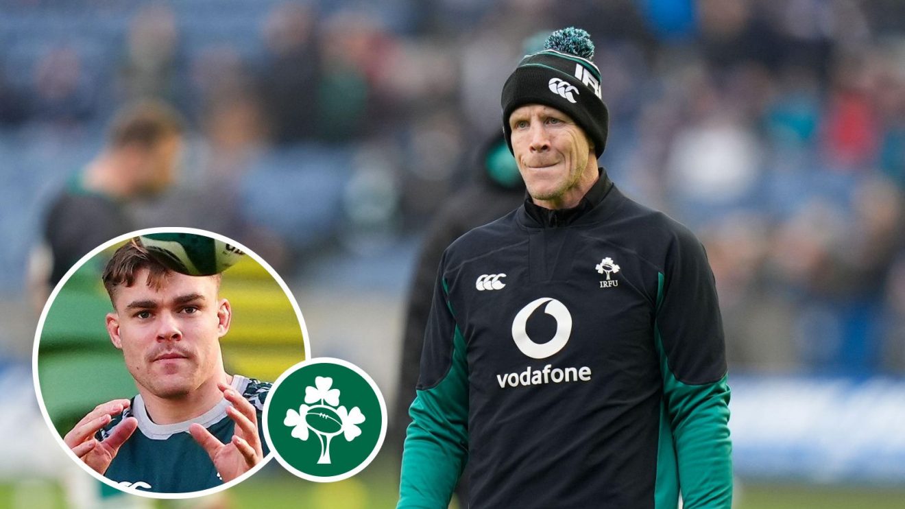 A two layered image of Simon Easterby and an insert of Garry Ringrose