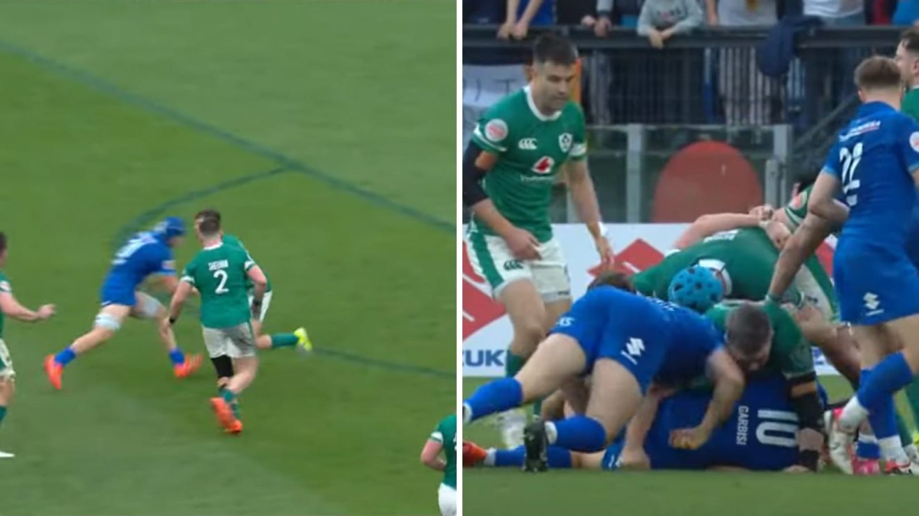 The two Italy red cards during the 2025 Six Nations match against Ireland.