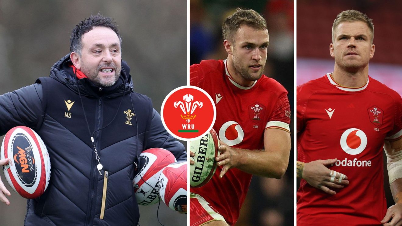 A three pannell image of Matt Sherratt, Max Llewellyn and Gareth Anscombe