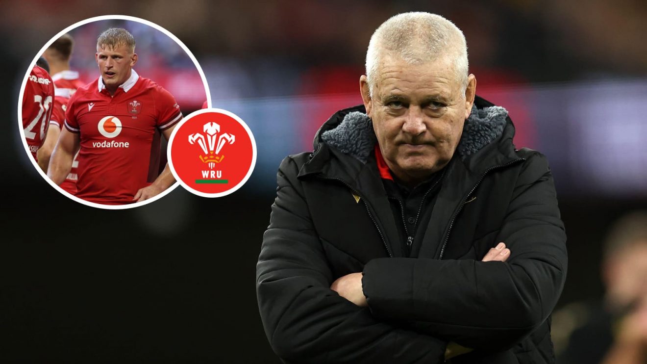 Ex-Wales head coach Warren Gatland and an insert of captain Jac Morgan.