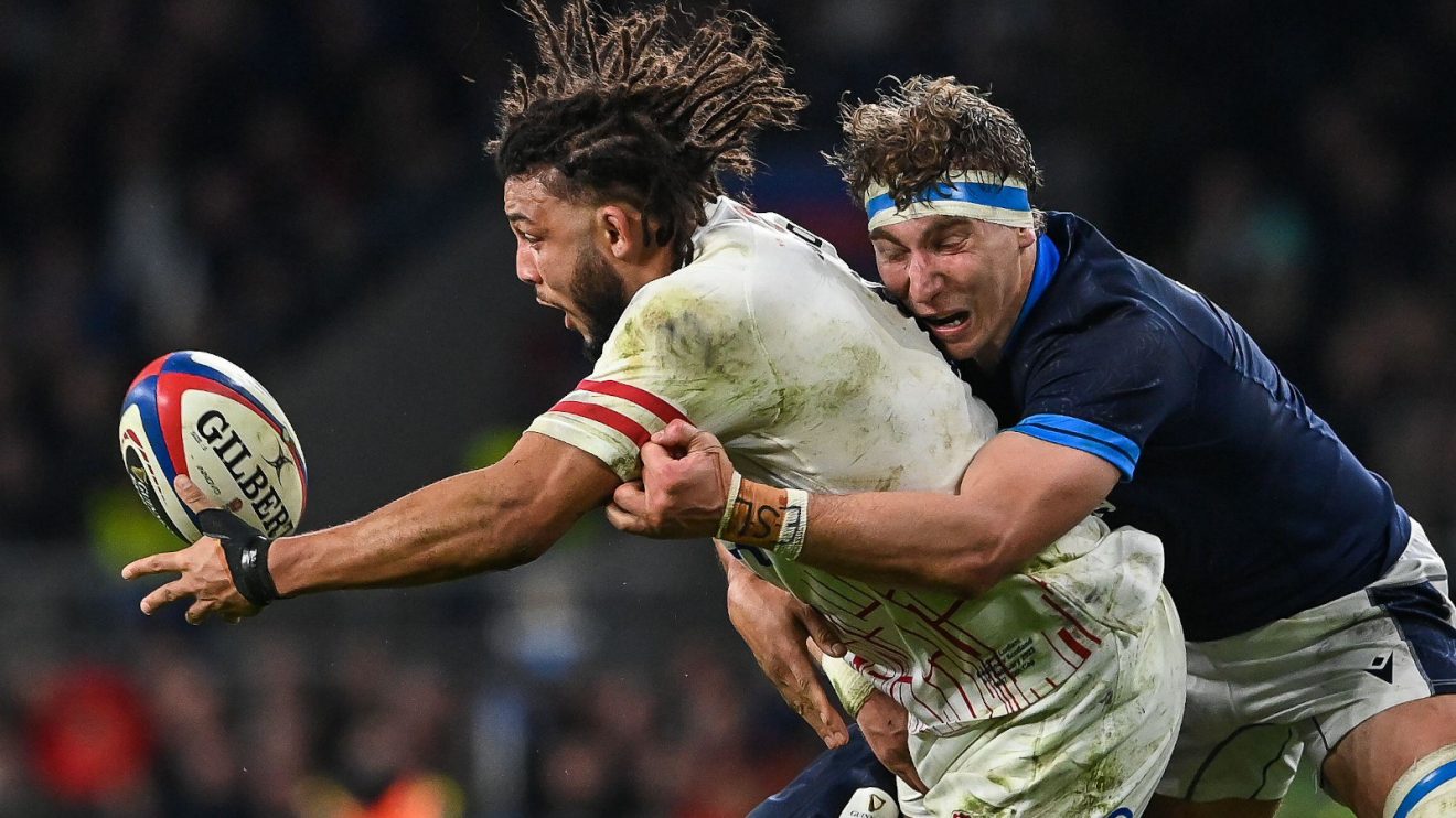 Lewis Ludlam in action for England against Scotland.