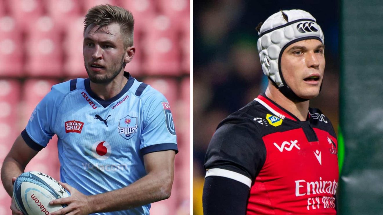 Bulls centre David Kriel and Lions midfielder Henco van Wyk.