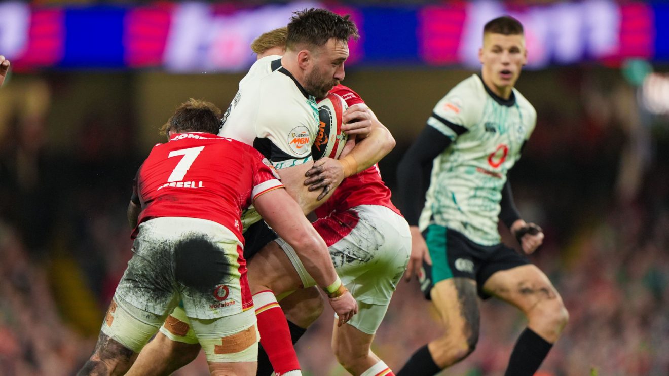Jack Conan in action for Ireland against Wales.