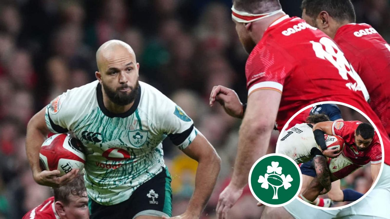 Jamison Gibson-Park and Andrew Porter (inset) in action for Ireland against Wales in the Six Nations.