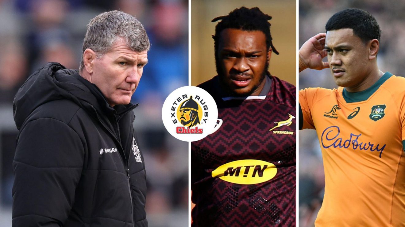 A three pannell image of Rob Baxter, Joseph Dweba and Len Ikitau