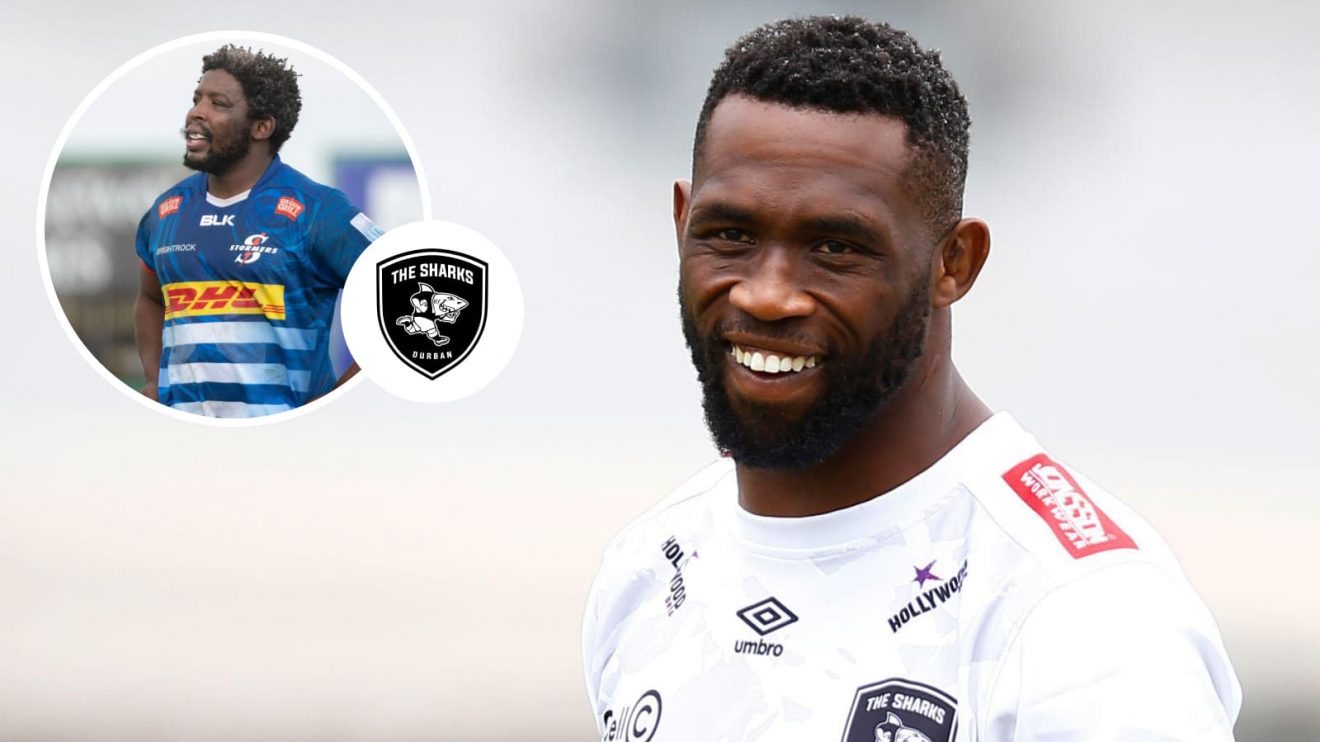 Sharks flanker Siya Kolisi and an insert of Scarra Ntubeni.