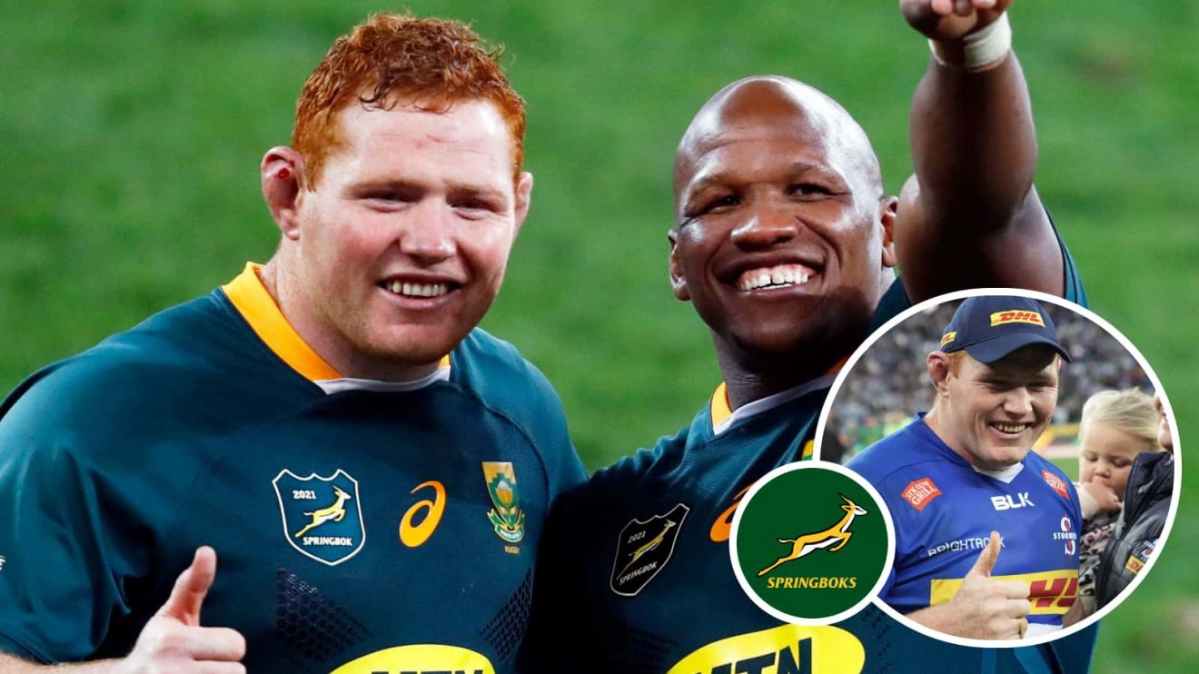 Springboks prop Steven Kitshoff and hooker Bongi Mbonambi.