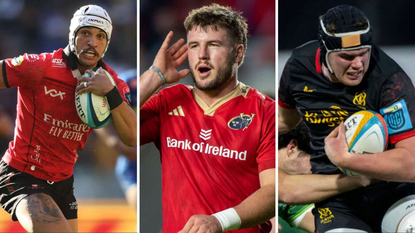 Edwill van der Merwe, Alex Nankivell and James McNabney in action for Lions, Munster and Ulster respectively.