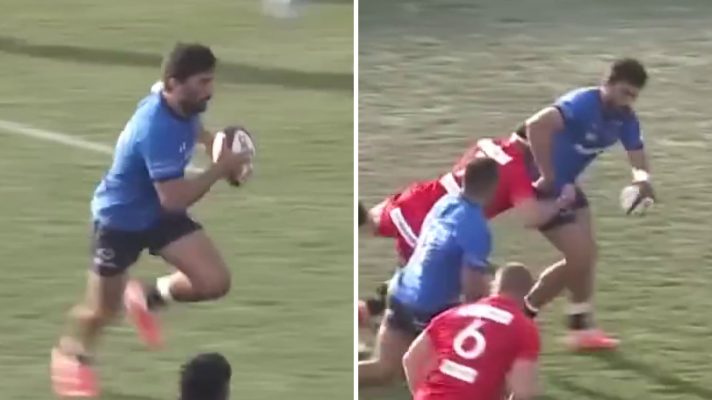 Springboks and Wild Knights centre Damian de Allende in action during the Japan Rugby League One season.