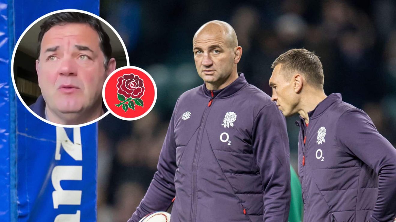 England head coach Steve Borthwick and assistant Kevin Sinfield with an insert of Will Carling.