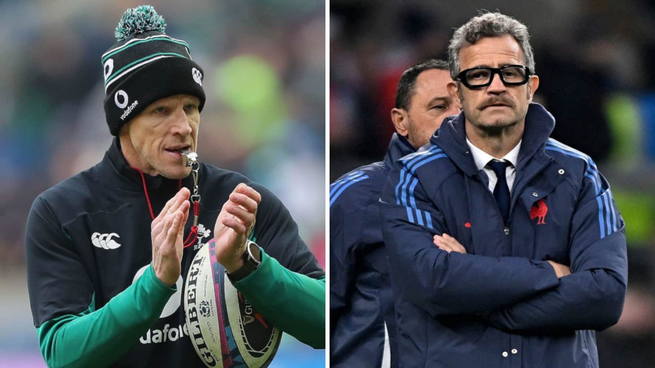 Simon Easterby (left) and Fabien Galthie (right), the current head coaches of Ireland and France respectively.