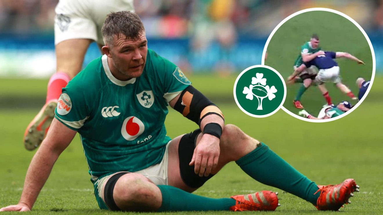 Ireland's Peter O'Mahony reacts during the Guinness Men's Six Nations match the Aviva Stadium, Dublin.