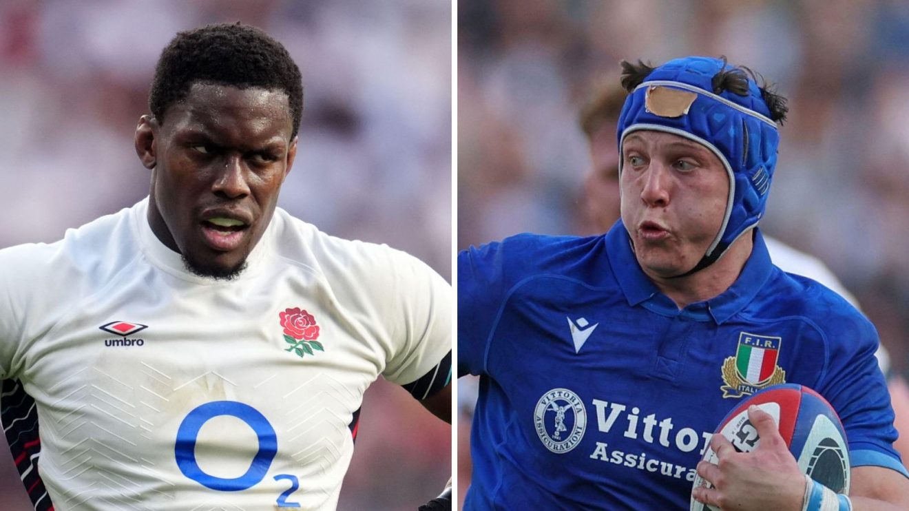 A two pannell image of Maro Itoje and Ross Vintcent
