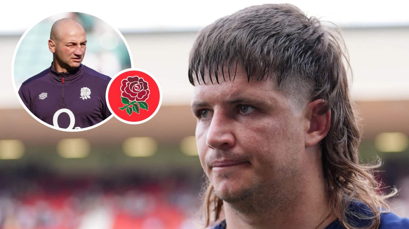 Bristol Bears' Benhard Janse van Rensburg and England head coach Steve Borthwick.